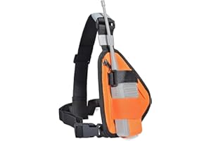 HYS Arnés de Radio en el Pecho, Chaleco Portátil Bolsillo en el Pecho Negro con Correa Ajustable Compatible con Baofeng Motorola Uniden Kenwood ICOM Walkie Talkie (Naranja)