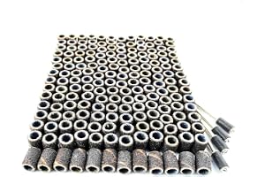 Merryland 184 St Sliphylsor K80 6,5 mm Slipband Sliprulle för Dremel | 180 St Slipcylinder K80 6,5 mm, 4 St Slipspindel, Mini Roterande Verktygstillbehör Elverktyg DIY, RMTA184C2