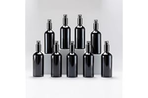 YIZHAO Bottiglie Spray Vetro 100ml, Nero Spruzzino Nebulizzatore Piccolo, per Olii Essenziali, Profumo, Pulizia, Cosmetici, Viaggio, Farmacia - 9 Pcs