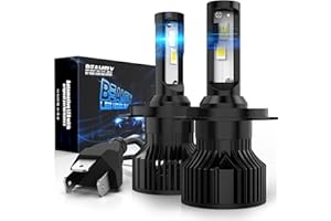 BEAMFLY Bombillas H4 LED 16000LM, HB2 9003 Lampara Faros Delanteros Coche, Kit de Conversión Halógena 12V, 6000K Luces Blancas