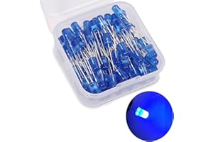 KA WAH CORE 5mm LED Diode, 80 Pcs Blue LED Emitting Diodes Light, 3V LED Assortment Kits for Science Projects etc (5mm Blue)