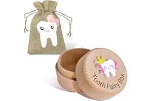 NECXON Kit Fatina dei Denti, Scatola Denti in Legno, Regalo per Bambino