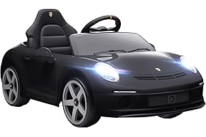 AIYAPLAY Macchina Elettrica per Bambini con Licenza Ufficiale RUF GT, Auto Elettrica per Bambini 3-5 Anni con Telecomando, Avvio Lento, Cintura di Sicurezza, Luci, Musica e USB, Nero