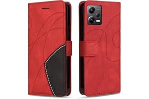KKEIKO Funda para Xiaomi Redmi Note 12 Pro 5G, Billetera Carcasa de PU Cuero, Anti Golpes Magnético Funda con Stand Function para Xiaomi Redmi Note 12 Pro 5G, Rojo
