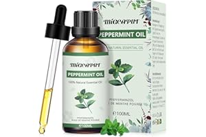 MIGCAPUT Olejek Eteryczny z Mięty Pieprzowej 100ML, Olejki do Aromaterapii z Mięty Pieprzowej Premium, 100% Naturalny Olejki Aromaterapeutyczny do Dyfuzora Nawilżacza, SPA, Masażu, Snu, Mydła