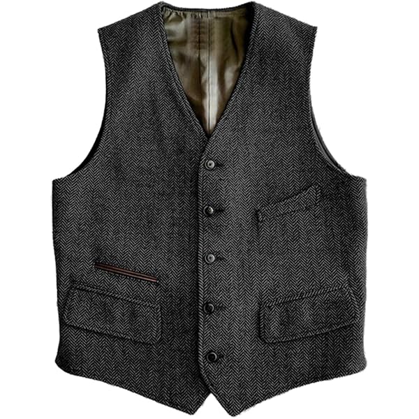Gilet D'Été AeoTeokey Homme - Lin Et Polyester, Style Vintage Business Pour Mariage Ou Fête