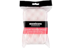 Manicare Massage-Badeschwamm, Peeling und Massage, Dusche, rosa doppelseitiger Reinigungsschwamm, robust und langlebig, schäume Duschgel oder Waschlotion auf und nutze ihn damit