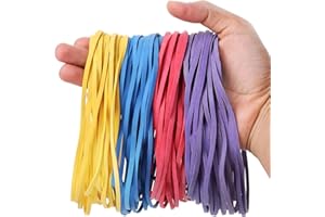 YAZANY 25Pcs Large Elastic Rubber Bands, Sturdy Thick & Stretchable Colored Bands, Natural Elastic Bands for School Home Office Supplies Industrial Crafts DIY Everyday Use 180mm