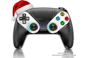 FOIRCEADAL RGB Wireless Controller for PS5, Back paddles, 6-Axis Motion/Marco/Turbo/Dual Vibration Function 3.5mm Audio Jack for P5 Pro/Slim/PC