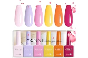 CANNI Smalto Semipermanente per Unghie 6 Colori Gel Nail Polish Soak Off UV LED per la manicure e la progettazione delle unghie 9ml C2328