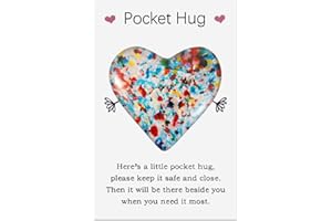 HBJSP Pocket Hugs Heart, Thinking of You Gifts, Keepsake Gifts for Women Friends, Go to University School Gifts, Positive Good Luck Gifts for Birthday Wedding Christmas Mothers Day Valentines (Multicolor)