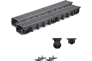 ZMMMAXPOL 2m Entwässerungsrinne Belastungsklasse C250, 98mm Gußrost komplett SET