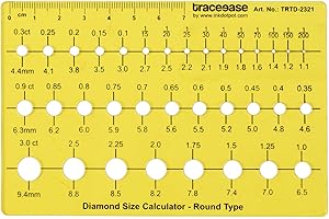 Traceease Diamond Size Calculator Round Shape Jewelry Templates Drafting Tools Jewellery Designing Stencils
