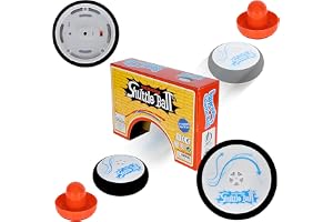AHYDFSR Air hockeyhover puck, bärbart lufthockeyset med 2 röda lufthockeytryck, mini elektrisk flytande hockey, bärbart bordsspel, airhockeyboard leksak gåva