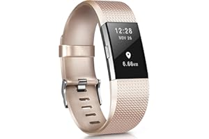 Yandu Cinturino Compatibile per Fitbit Charge 2, Cinturino per Uomo Donne Cinturino Sportivo Cinturino in Silicone Regolabile per Fitbit Charge 2 Grande Piccolo (Senza Orologio)
