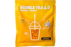 SCHULTZ UND KÖNIG Té de Burbuja de Mango - BUBBLE TEA 2.0 - Té de burbujas instantáneo en sachet con pajillas incluidas, preparación fácil, con leche o agua, perfecto para llevar, reciclable, sabor intenso.