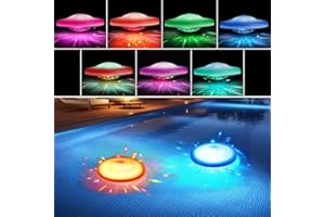 KQWVZ Floating Pool Light, Pack of 2, 7 RGB Colour Changing LED Pool Lighting, Waterproof and Battery Operated Pool Lighting, Floating Pool Lighting for Pool, Aquarium, Pond, Aquarium