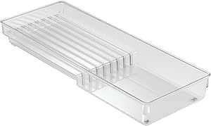 Mulikeer Porta Coltelli Da Cucina A Scomparsa Per Cassetto – Organizer Espandibile Per 11 Coltelli Con Vassoio, 42x22-34x5 Cm