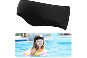 OWNKIM Bandeau de Natation Enfant, Bandeau de Natation Enfant en Néoprène - Protection Auditive et Confortable pour les Activités Nautiques - Accessoire Ludique pour Piscine et Plage (Noir)