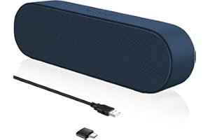 ZETIY PC Lautsprecher, USB Computer Lautsprecher mit USB-Einspeisung, PC Soundbar mit USB C Anschluss, USB Lautsprecher PC für Desktop, Laptop, Notebook, Plug and Play （Blau）