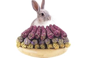 Rynvarl Bâtonnets de Foin Timothy compressé 150g – Jouets à mâcher et friandises végétales pour rongeurs – Soin Dentaire Naturel – 3 Saveurs Florales pour Lapins, cochons d’Inde, Hamsters