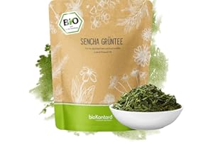 Grüner Sencha Tee BIO 1000 g I lose und geschnitten I aromatischer bio Sencha Grüntee I 100% natürlich I bioKontor