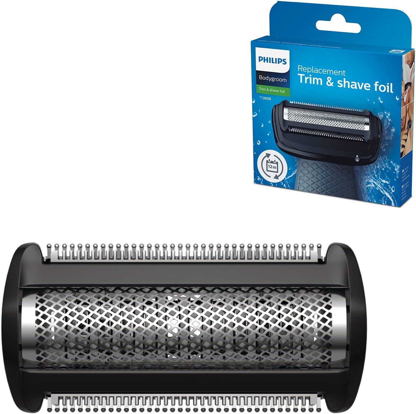 Philips TT2000/43, Depilación masculina, Cabezal de Recambio, compatible con las Afeitadoras Corporales Philips Serie 7000, 5000 y 3000