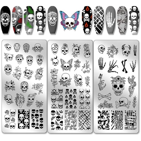 RUNRAYAY Halloween Nagelstempel – Stempelplatten Mit Spinnen & Kürbissen Für Nageldesign