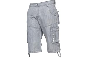 Ze ENZO Short cargo pour homme en denim très résistant pour toutes les tailles