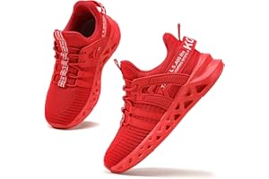 Kricely Boys Kids Trainers Boys Tennis Shoes Girls Running Walking Shoes School Gym Sports Trainers Breathable Lightweight Sneakers