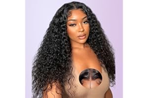 Smilenice Perruque Bresilienne Cheveux Humain 180% Densité 9x6 Perruque Femme Naturelle Water Wave Sans Colle Cheveux HD Lace Wear and Go Glueless Wig Plucked Pre Cut Naturel Humaine 22 Pouces