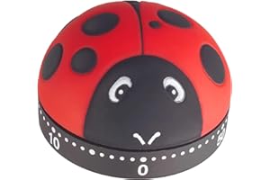 ‎TFA DOSTMANN TFA Dostmann 38.1025 analogowy zegar kuchenny biedronka, zegar do jajek, do 60 minut, czerwono-czarny