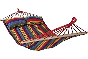 BB Sport Hamac Double Suspendu Barre Deux Personnes Surface Couchage 240 x 150 cm Charge Max. 300 kg, Couleur:Mexique