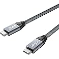 Giryriz USB Type-C to USB Type-C 3.1 Gen2 Adapter Charger Cable, Supports 100W Charging, 20Gbps Data Transfer, 1.6 Feet, Gray