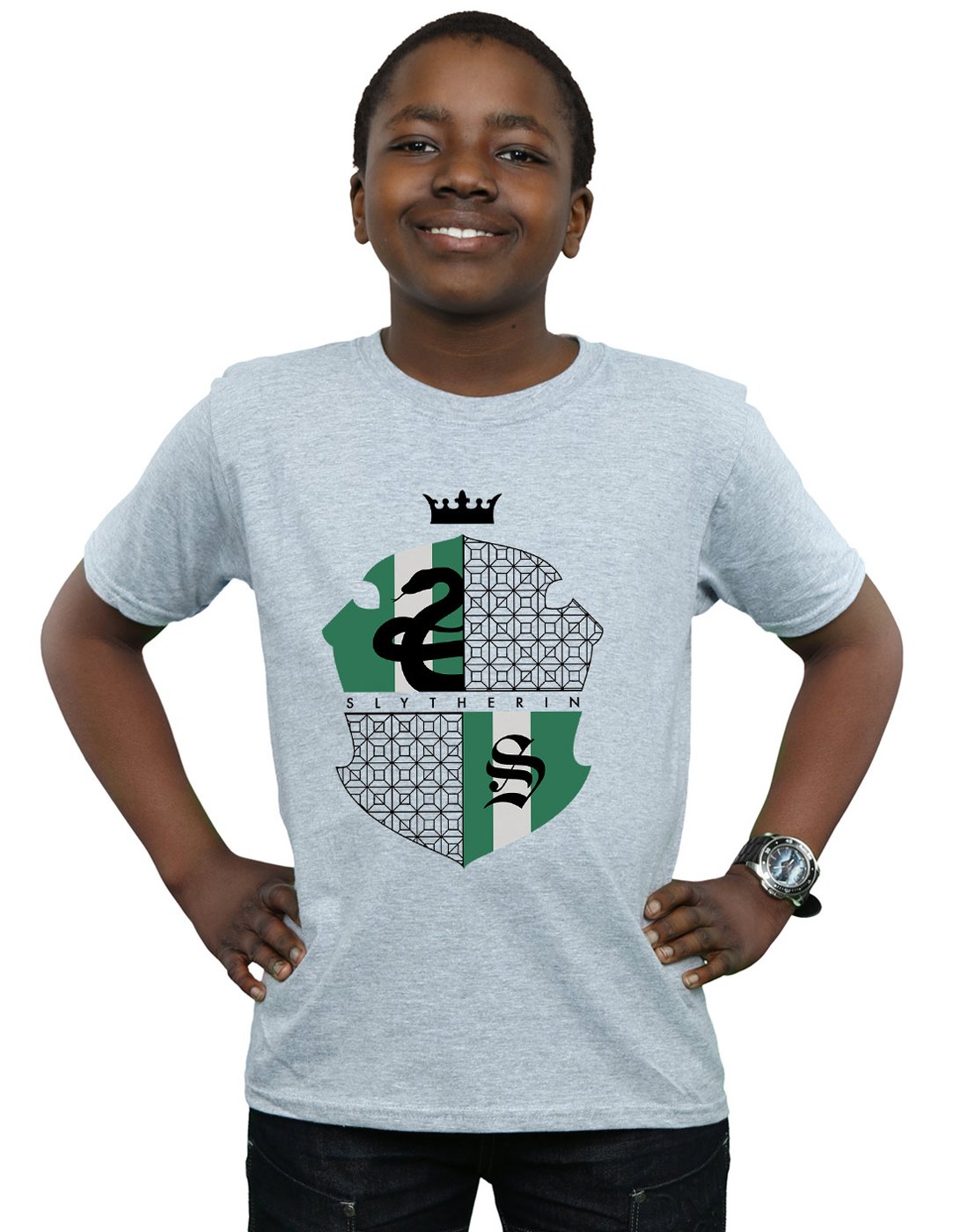 Harry-Potter-Jungen-Slytherin-Shield-T-Shirt
