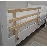 Doğal Ahşap Bebek &Ccedil;ocuk Yatak Koruma Bariyeri Korkuluk Beşik Korkuluğu 90x45