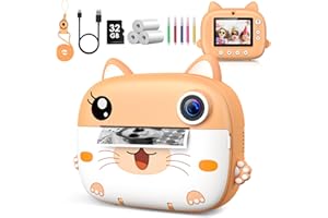 GREENKINDER Camara Fotos Infantil Instantanea - 2.4" HD 1080P Camara Fotos Infantil con Tarjeta SD de 32GB,Cámara Instantánea para Niños y Niñas 3 a 12 Años