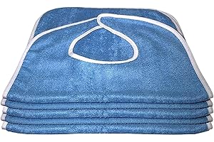 YYCFB Baberos Adultos para Comer - 5 Baberos para Adultos | Babero Adulto Lavable para Mujeres y Hombres, Protectores de Ropa de Terry, Baberos Reutilizables para Personas Mayores