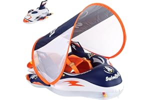 ‎SWIWBOBO Baby Schwimmring Aufblasbarer Schwimmreifen für Kleinkinder mit verstellbarem Sitz und Verdeck Alter von 6-36 Monaten