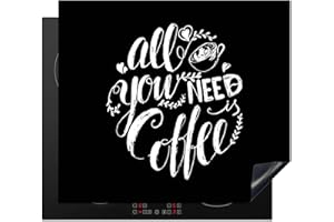 KitchenYeah© Copri Piano Induzione 60x52 cm Cucina Coprifornelli Copertura Protezione Cottura Tutto per la Cucina Citazione - Tutto ciò di cui hai bisogno è un caffè - Nero
