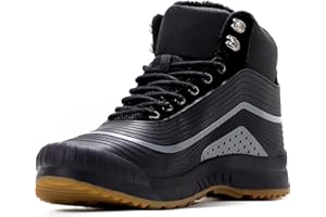 FOGOIN Winter Boots Men Waterproof Fur Lined Snow Boots Non Slip Warm Outdoor Winter Shoes