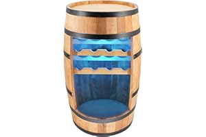 ‎CREATIVE COOPER CREATIVE COOPER Weinregal Holz - Weinschrank Mini Bar - Weinschrank Mann und Frau - Barschrank mit LED-Leuchten - 80cm hoch - Retro deko Bar Regal - Hausbar Theke - Fassmöbel (Eiche)