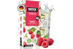 ‎INSTICK JUST ADD WATER INSTICK Zuckerfreies Instant-Getränk (Himbeere) - 1 Packung für 12 x 1,5-2,5 L - Veganes Getränkepulver Kalorienarm & Vitamin C - Instant-Pulver