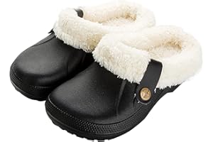 MoneRffi Donna Pantofole Invernali Uomo Foderati Zoccoli e Sabot Calde Peluche Impermeabile Antiscivolo Scarpe da Casa Pantofole da Giardino per Interni ed Esterni