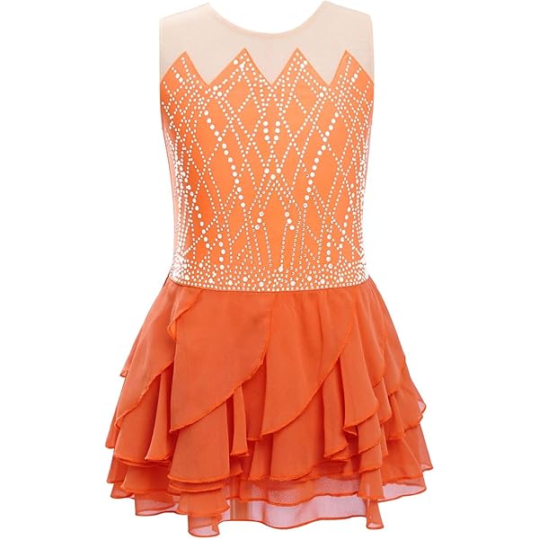 Abito Da Ballo Con Strass Per Bambine - Manica Lunga E Scollo Tondo | Perfecto Per Ginnastica E Danza - Foto 6