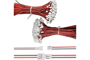 RUNCCI-YUN 100pcs （50 Paare）1.25mm JST SM Anschluss，JST PH 2 Pin Männlich und Weiblich steckverbinder mit 150mm Kabel,für LED-Lampenleiste RC-Spielzeugbatterie Kompatibel mit JST PH