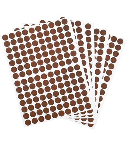 540 stuks stickers voor meubels, hout, afdekkingsstickers met schroefgaten, pvc, schroefafdekking, houtfineer, zelfklevend, rond, voor meubels, kasten, planken en tafels (21 mm, 5 kleuren