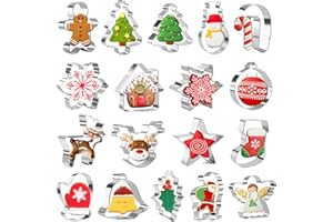 Orapink 18 Stücke Weihnachts Ausstecher Set aus Edelstahl, Weihnachten Ausstechformen zum Backen – Weihnachtsbaum, Lebkuchenmann, Schneeflocke, Weihnachtsmann, Ornament und Mehr Formen