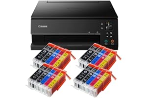 IC-Office TS6350a Farbtintenstrahl-Multifunktionsgerät All-in-One 3-in-1 (Drucker, Scanner, Kopierer, USB, WLAN, Apple AirPrint) Schwarz + 20 XXL Tintenpatronen
