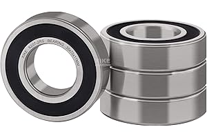 XiKe 4 Pièces 6207-2RS Roulement à billes 35x72x17mm, Pré-lubrifié｜Acier au chrome｜Double joint en caoutchouc｜6207RS Roulements à billes à gorge profonde, Pack de 4.